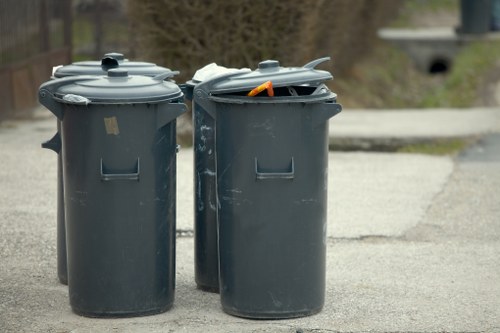Segregated waste bins for recycling and hazardous items