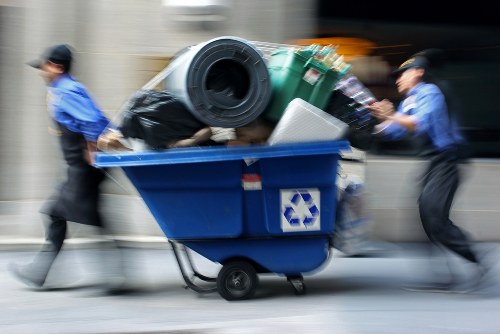 Loaded vehicle leaving site with secured waste